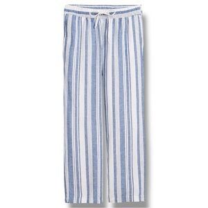 Old Navy Size XL Wide Leg Linen Blend Blue/White Stripe Elastic/Drawstring